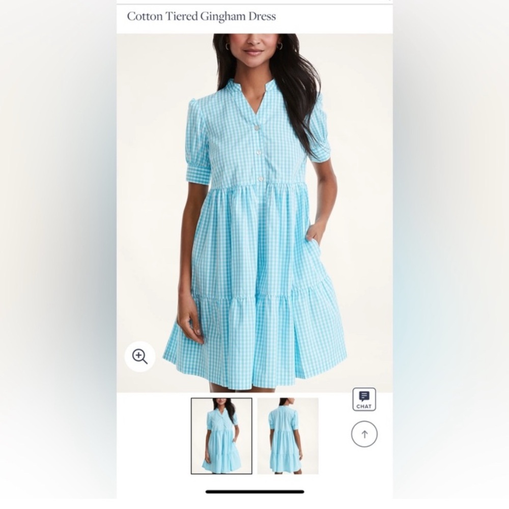 Brooks Brothers Blue Puff Sleeve Midi Dress